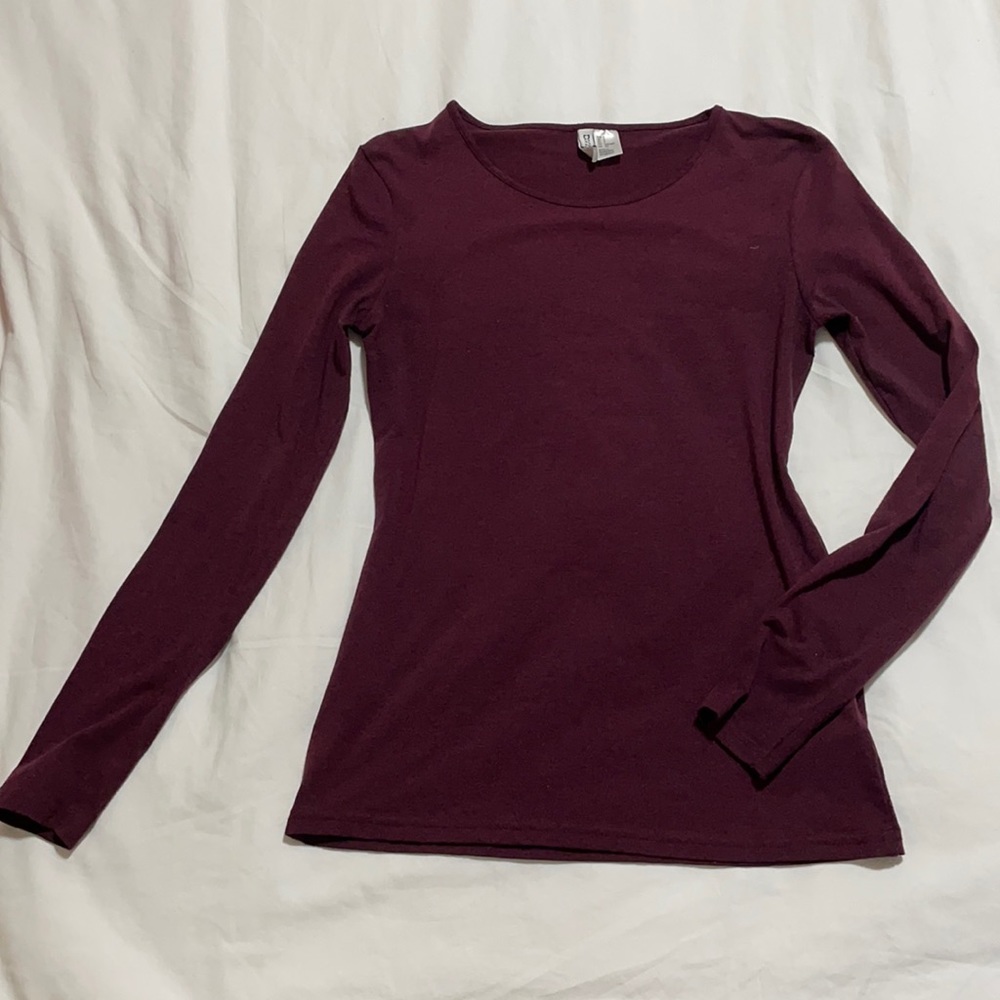 Maroon long sleeve top